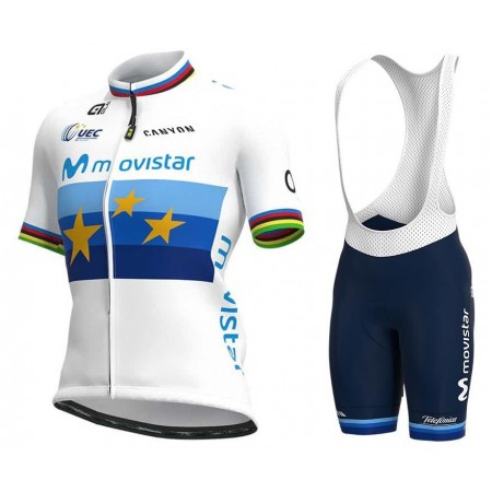 Combinaison Cycliste + Cuissard à Bretelles 2021 Movistar Team Femme N003